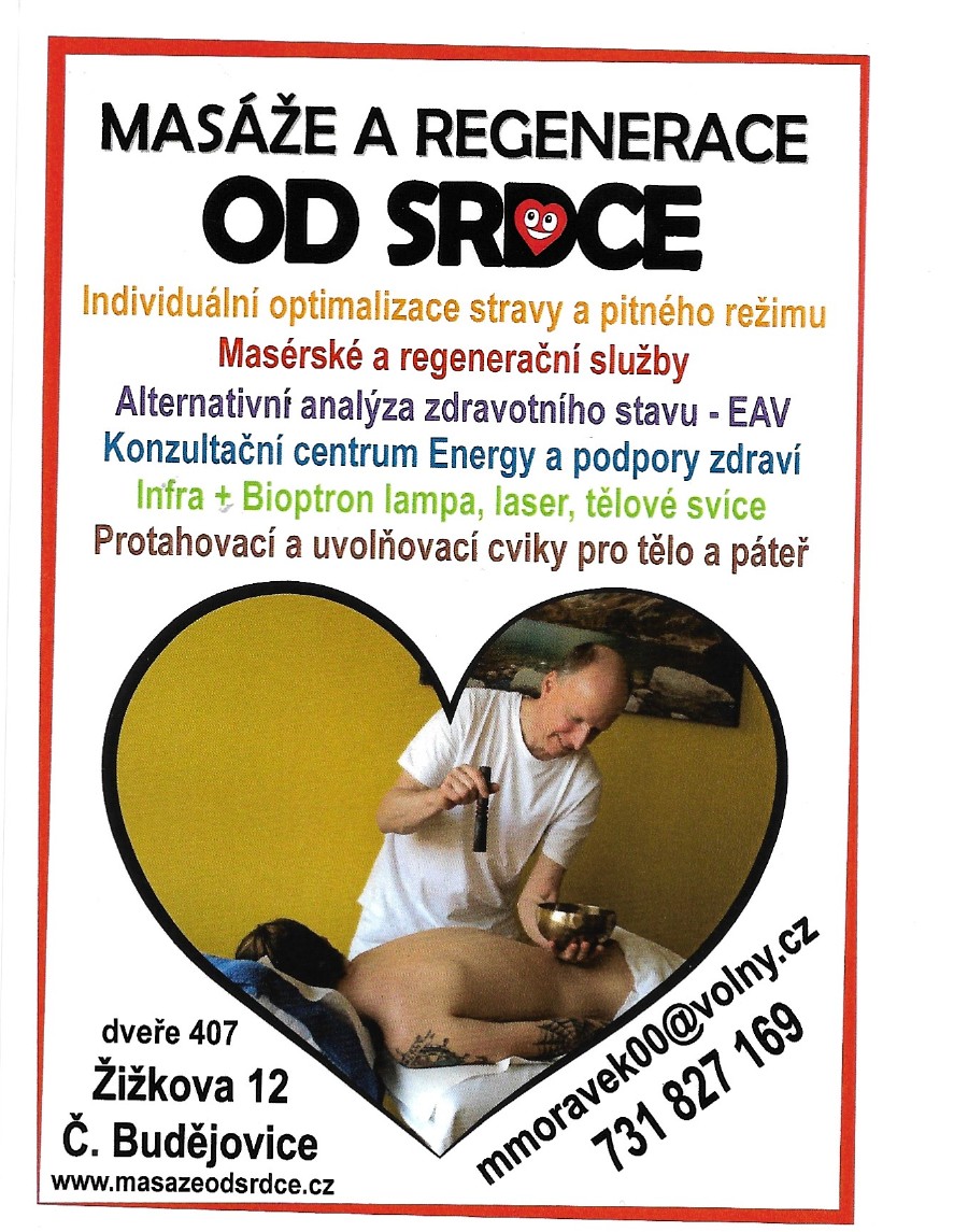 Leták — Masáže a regenerace od srdce, nabídka služeb